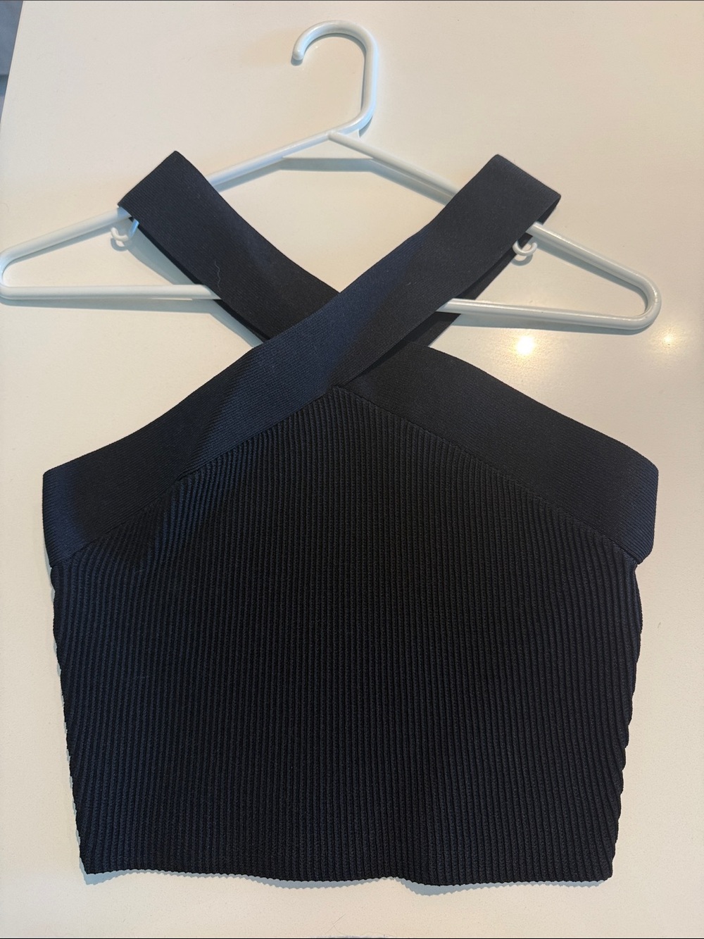Babaton Black One-Shoulder Cross-Strap Crop Dress